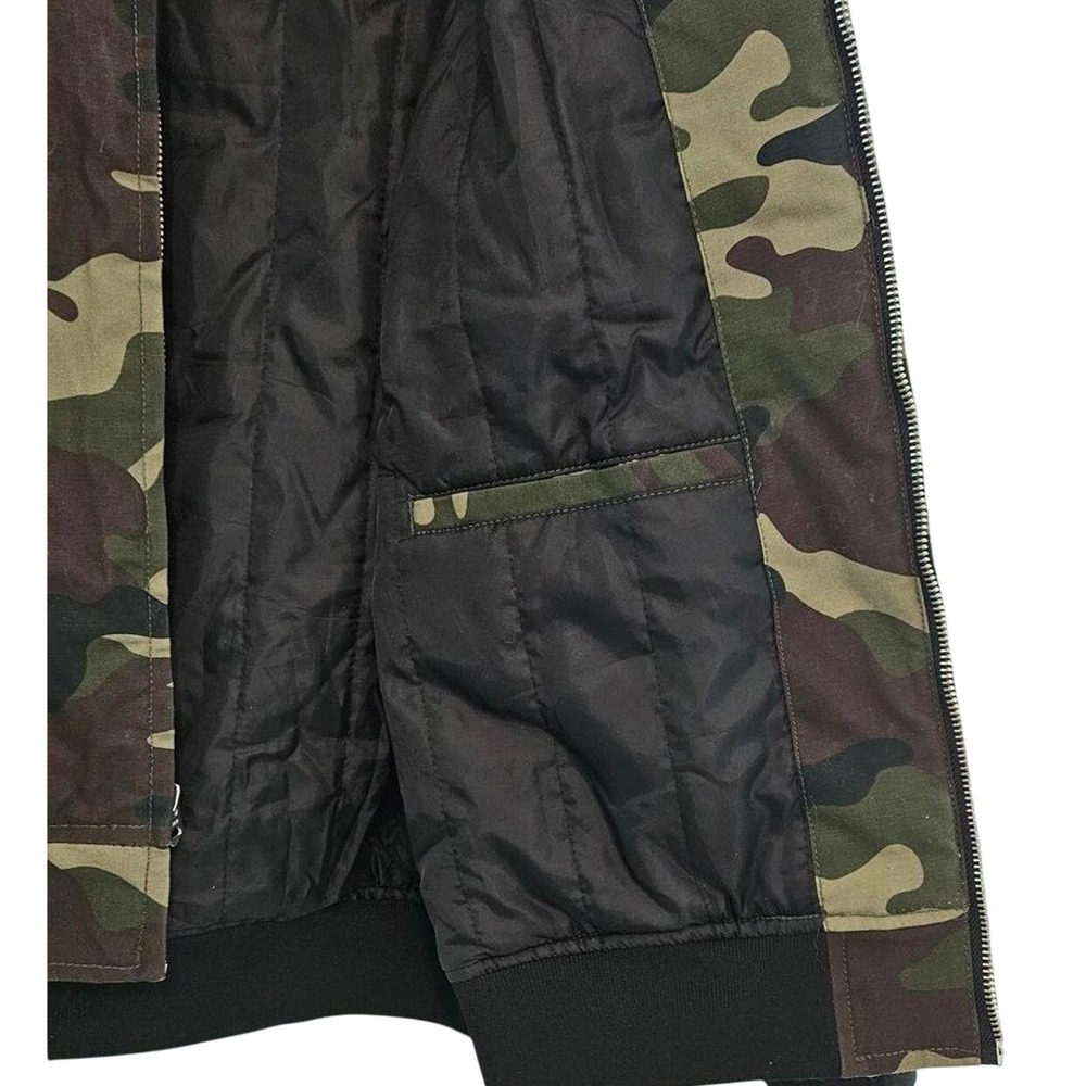 Obey Worldwide Mens Camo Bomber Jacket Full Zip Size S Graphic Back Unisex Urban - Picture 4 of 6